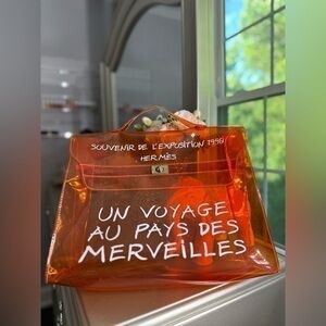 Hermes Vinyl Kelly 40 Beach Handbag